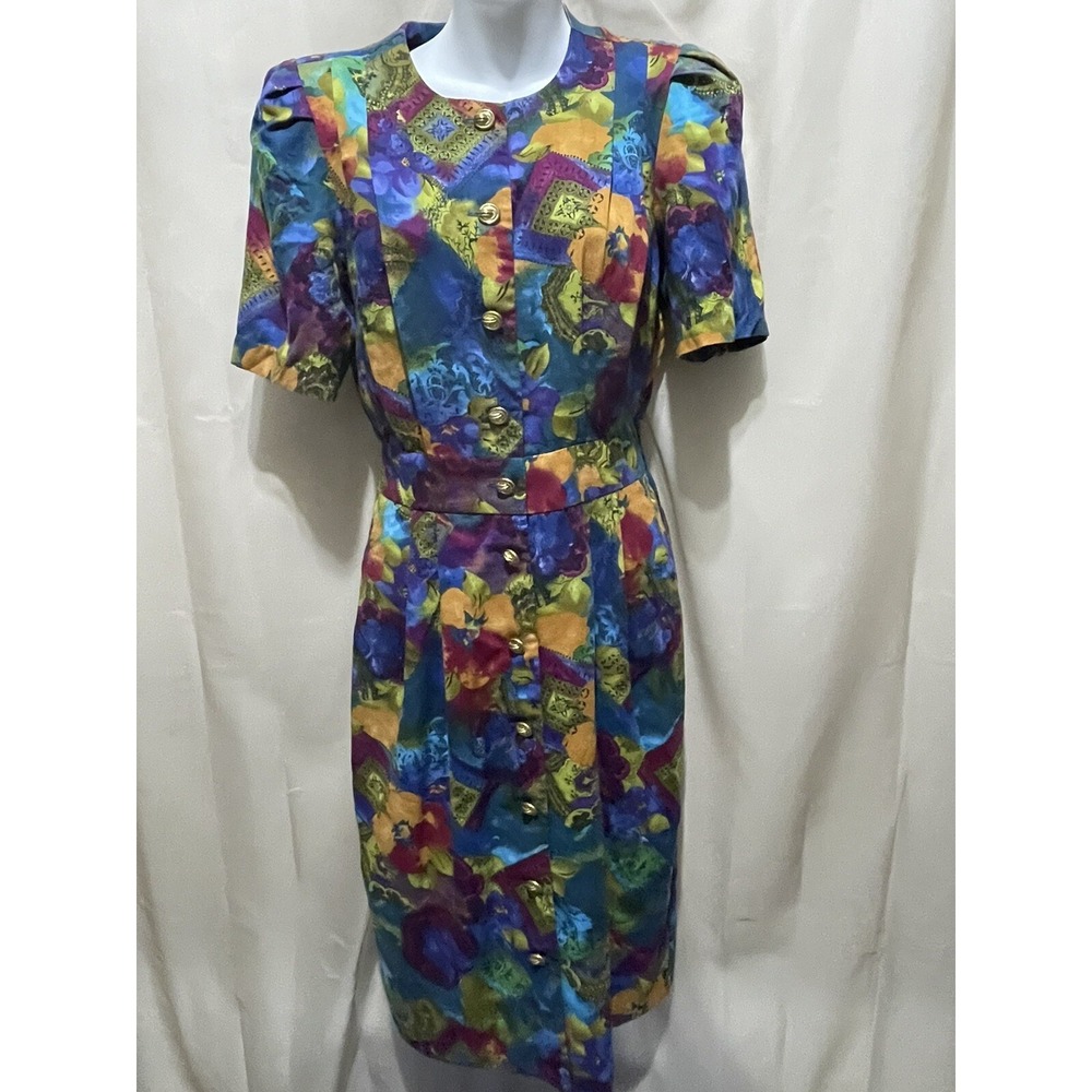 Vintage Via Sant Andrea Multicolor Dress Size 8